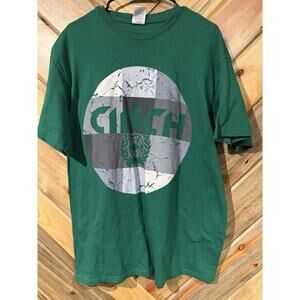 Vintage Cinch Western Wear Cowboy Jeans T-shirt Green USA L